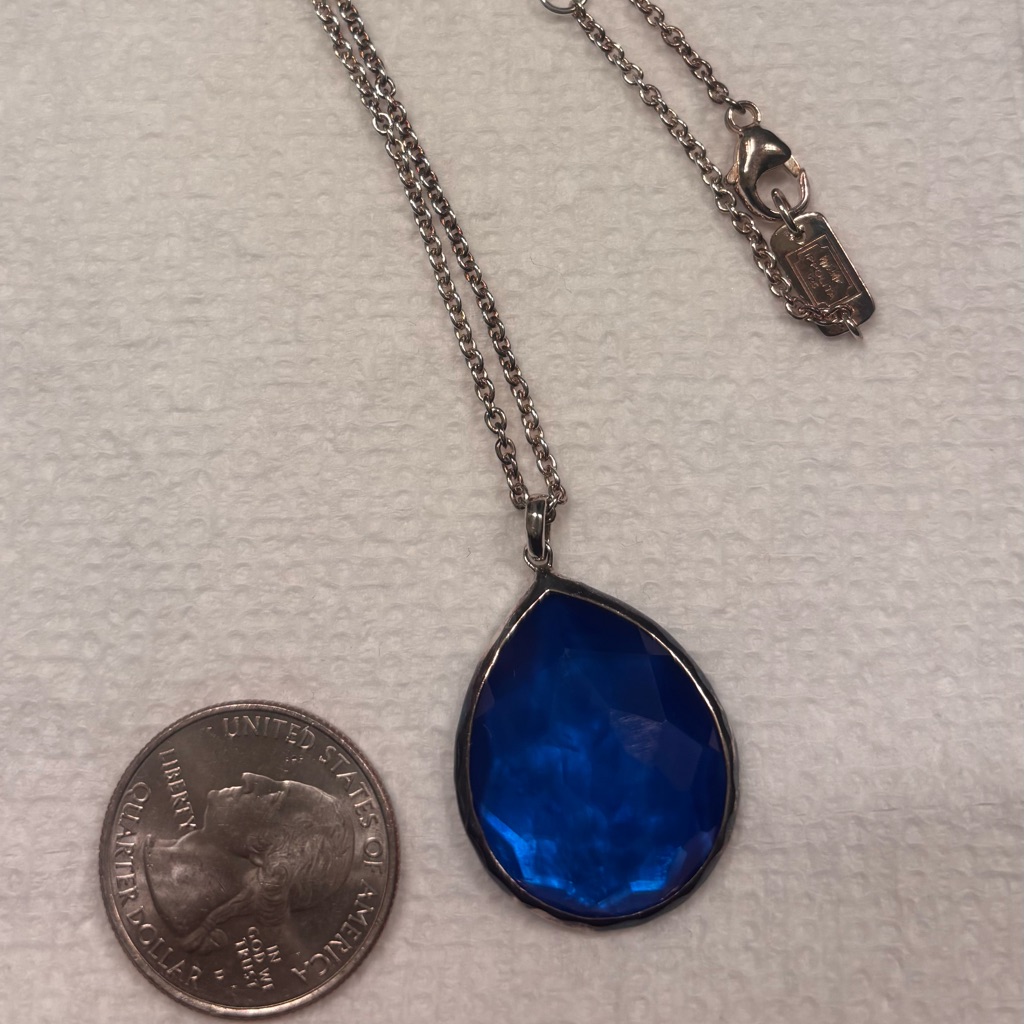 Ippolita Blue Teardrop Necklace With Silver Chain 350$